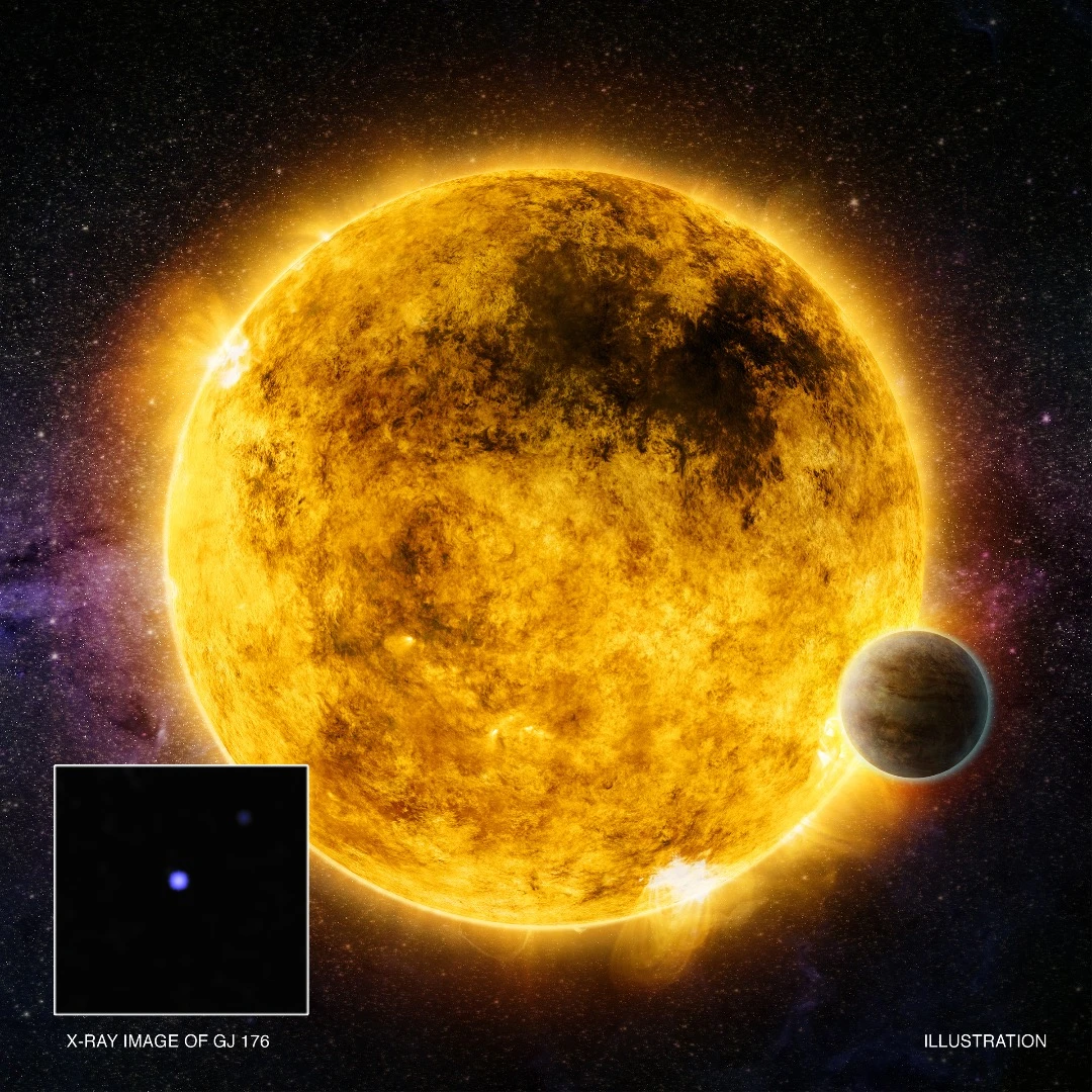 GJ176-525px is a star similar to our Sun but one billion years older