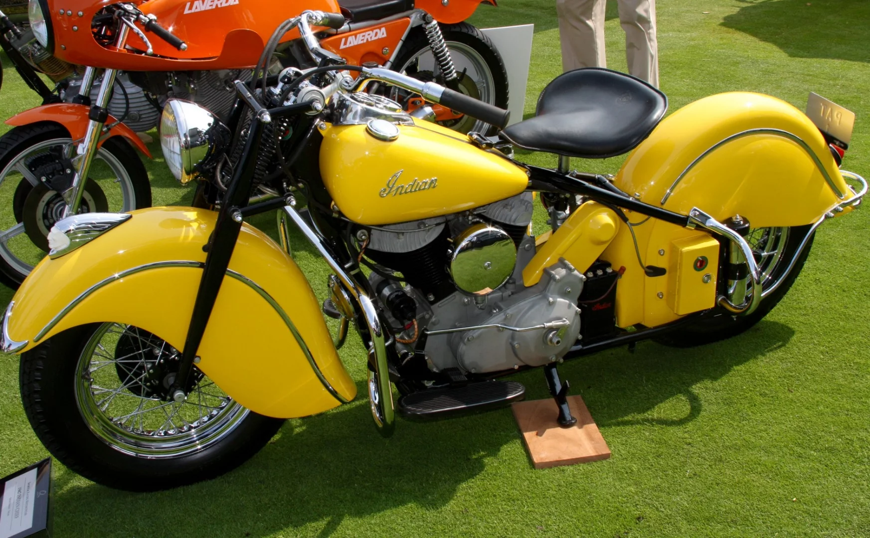 The Indian Chief was first produced in 1922, and continued to be developed for a remarkable 31-year run, right up until the Springfield, Massachusetts factory shut its doors in 1953. The resurrection of the marque, after several false starts, is now complete, and the iconic Chief name is now worn by thoroughly modern motorcycles. This 1947 model was presented at the Quail by Arjun Oberoi of Delhi.