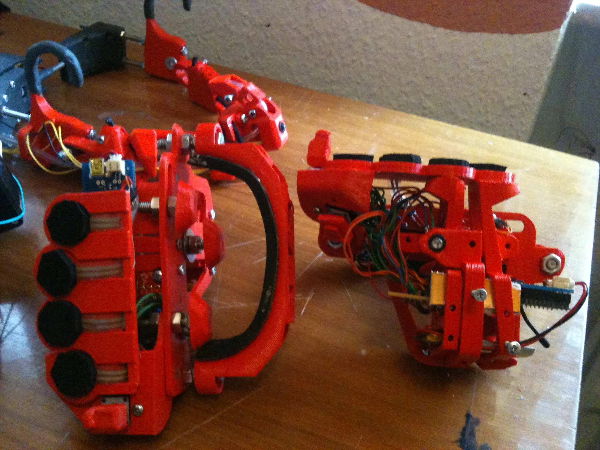 The bright red color is not paint, it is fire red PLA fed into the 3D printer