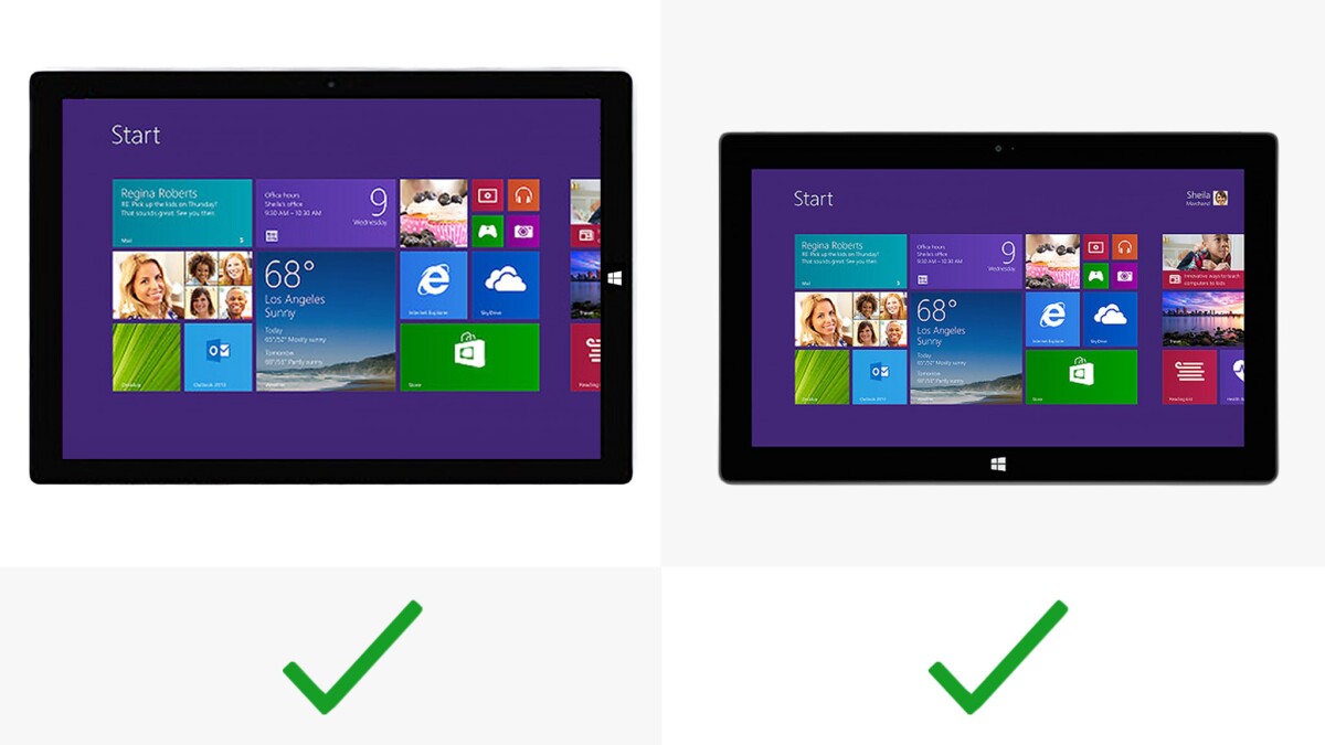 Unlike the Surface RT and Surface 2, both devices run Windows desktop apps