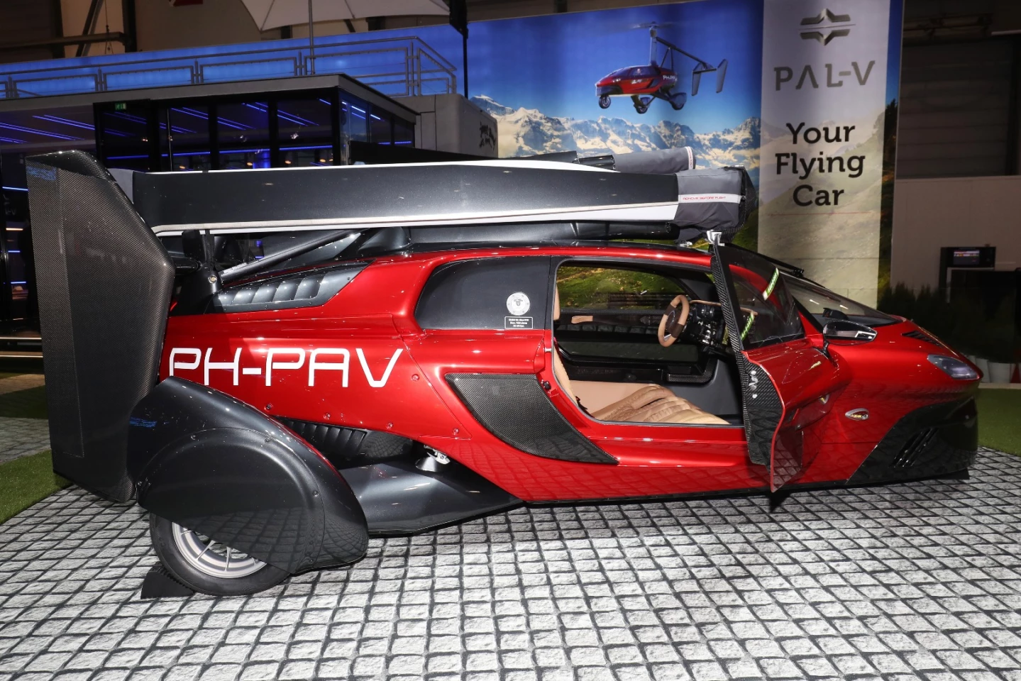 The production-ready $600,000 Pal-V Pioneer Flying Car at the Geneva Motor Show