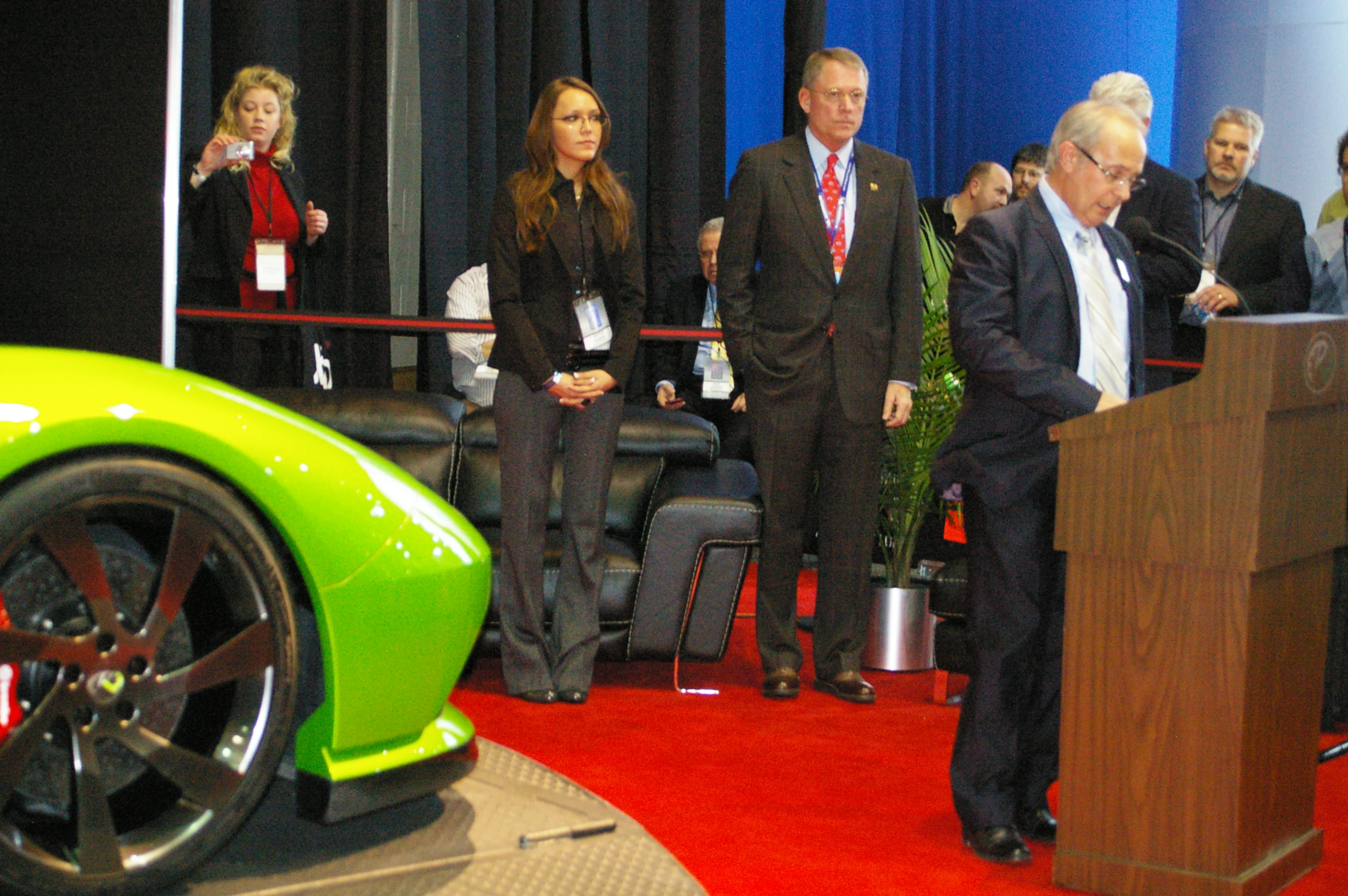 CEO and president Peter Collorafi introduces the Revenge Verde to the media at the Detroit North American International Motor Show