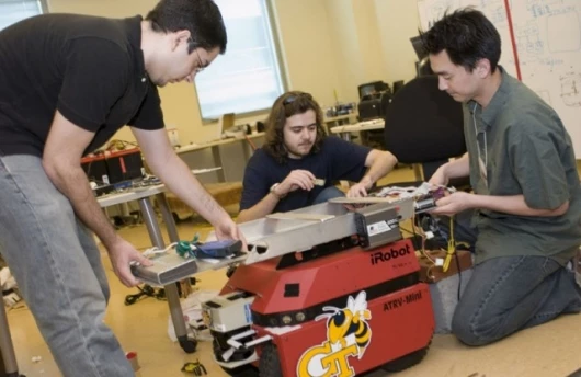College of Computing students work on building rescue robots