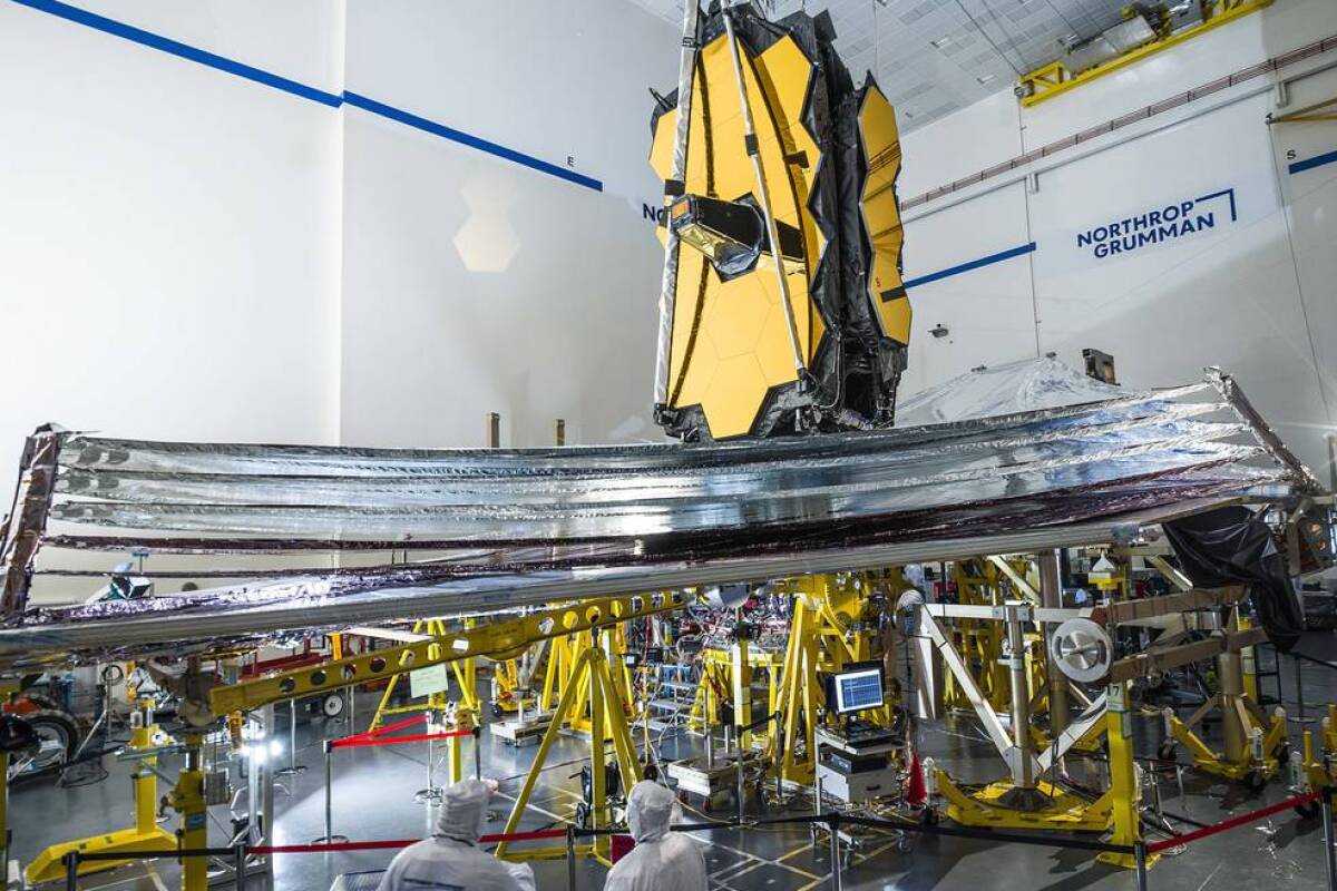 The James Webb Space Telescope undergoes testing at the Goddard Space Flight Center