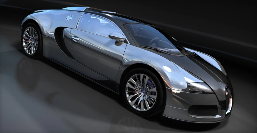 The Bugatti Veyron Pur Sang, no paint, just bare alloy and carbon fiber