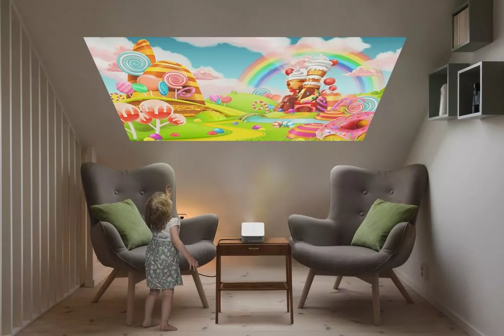 Angled wall? No problem for the kickstand-packing ML1080 compact laser projector