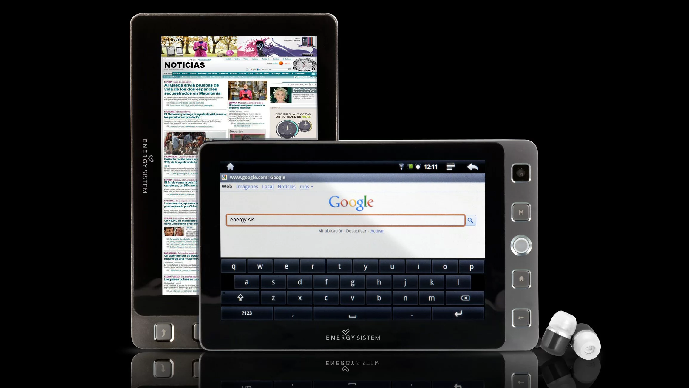 Energy Sistem is about to release a 5-inch Android-based touchscreen tablet with built-in webcam, Wi-Fi and 720p high definition video playback capability