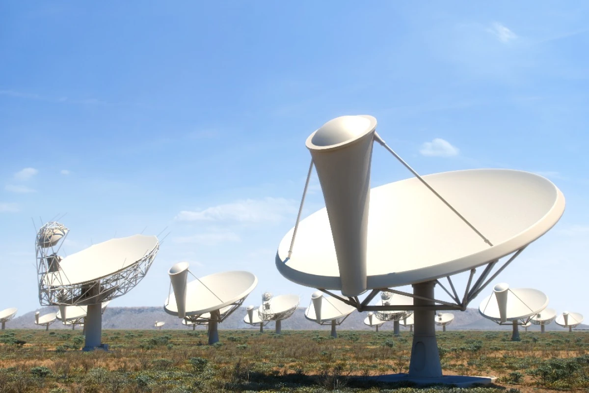 An artist's impression of the SKA dishes in South Africa