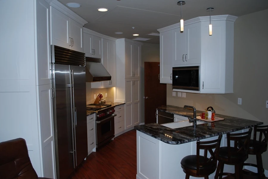 The shelter condos have high-end appliances