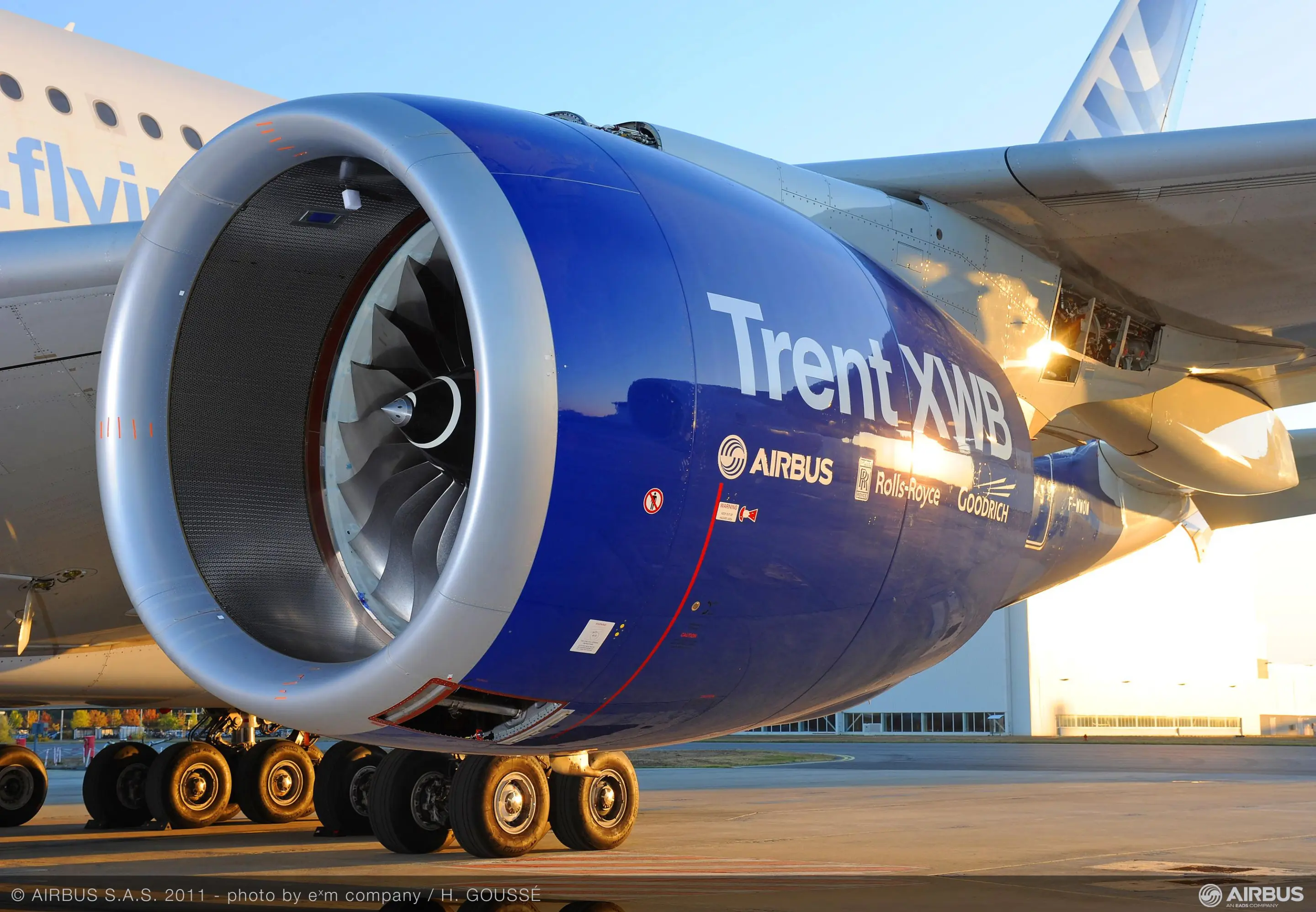 The A350 WXB is powered by two Rolls Royce XWB Trent engines