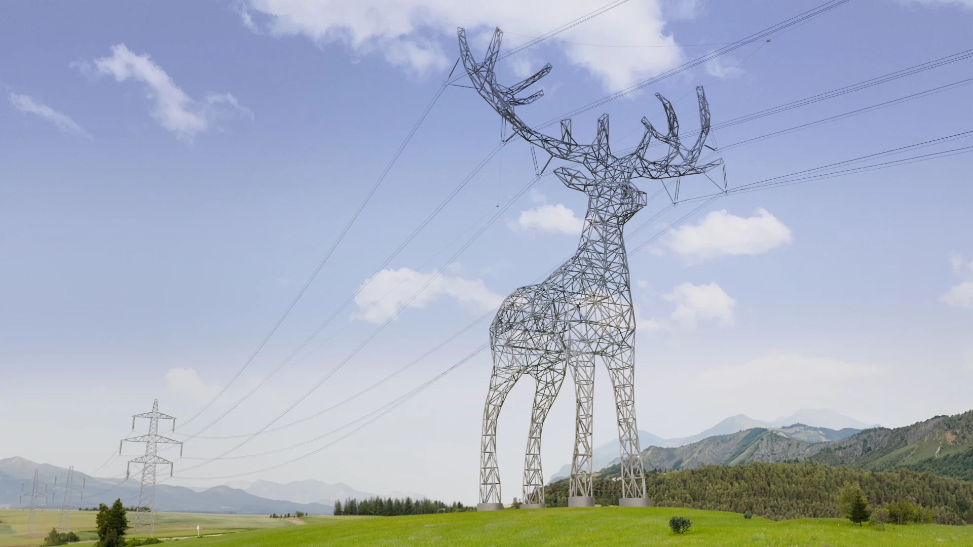 Austrian Power Giants imagines turning eyesore pylons into attractive sculptures that locals can be proud of