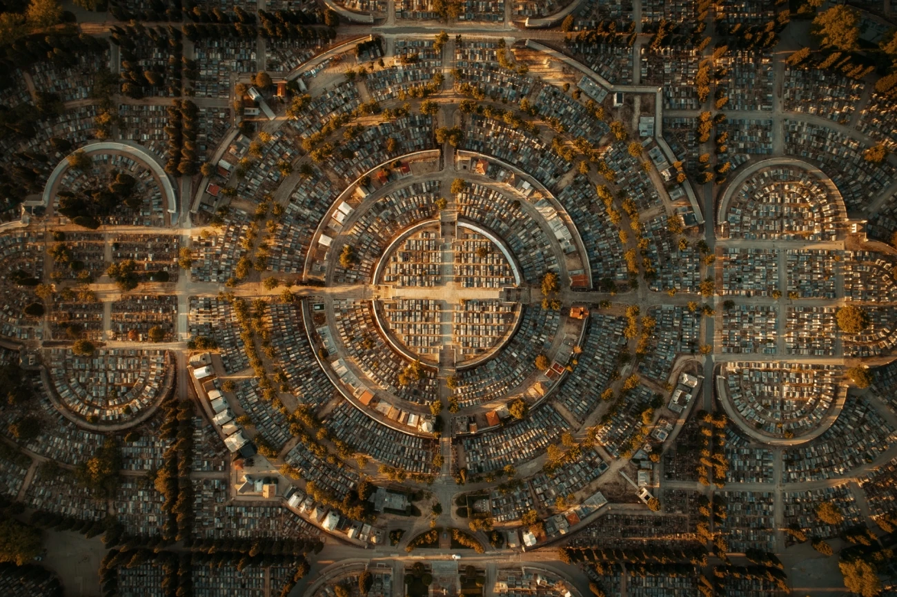 A Commended entry in the Urban category. The Metropolis of the Dead, taken in Madrid, Spain