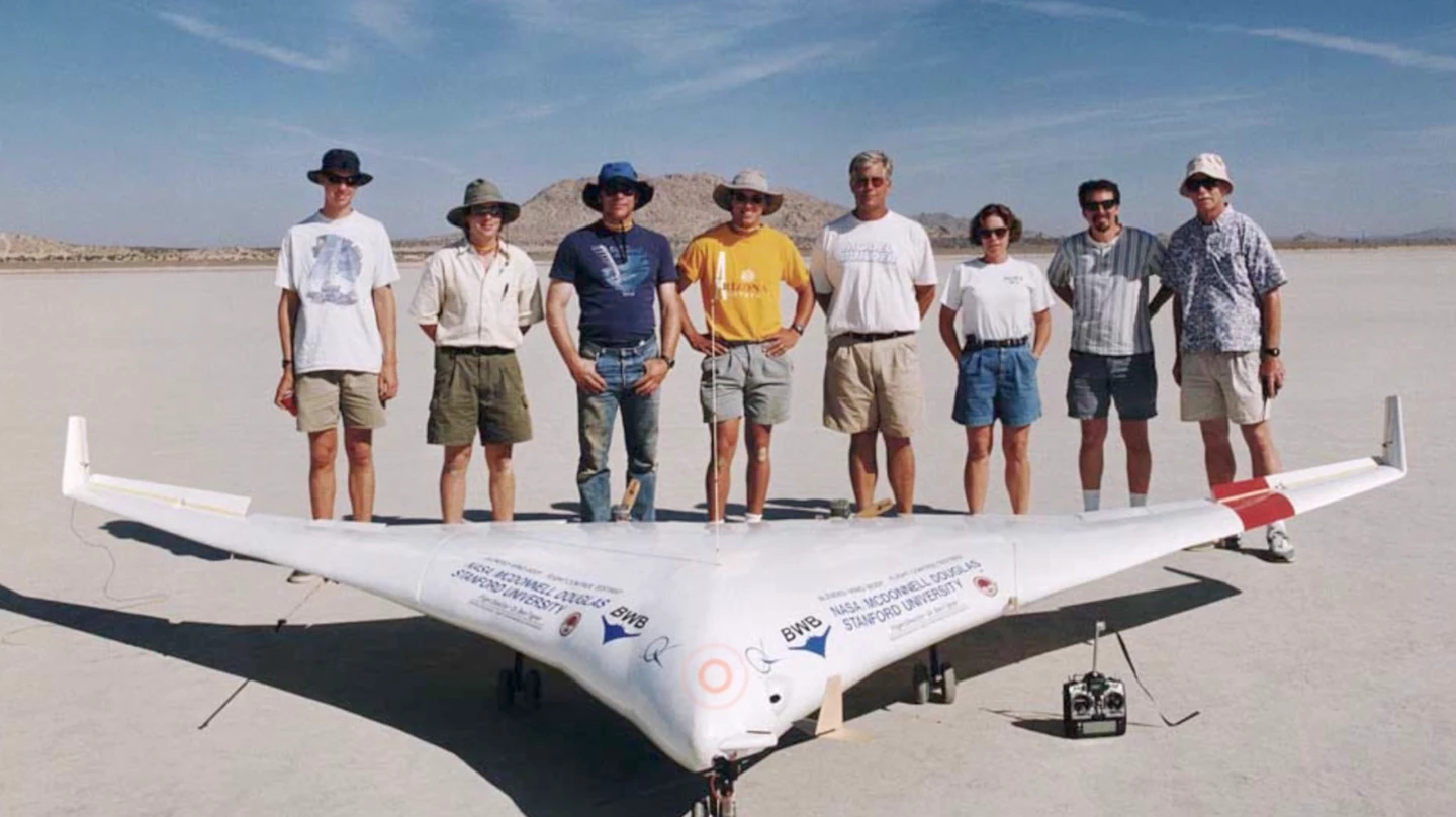 Founder Mark Page and other JetZero team members claim they invented the blended wing concept, and built a demonstrator in the 1990s as part of a partnership between NASA, McDonnell Douglas and Stanford University