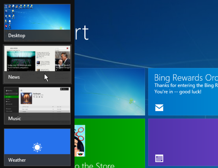 See which Modern apps are running