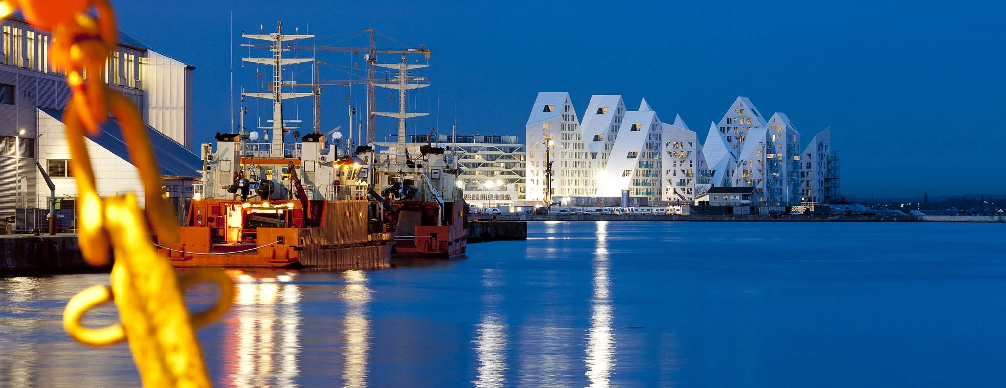 The Iceberg (Isbjerget) is designed to resemble a stylized version of its namesake