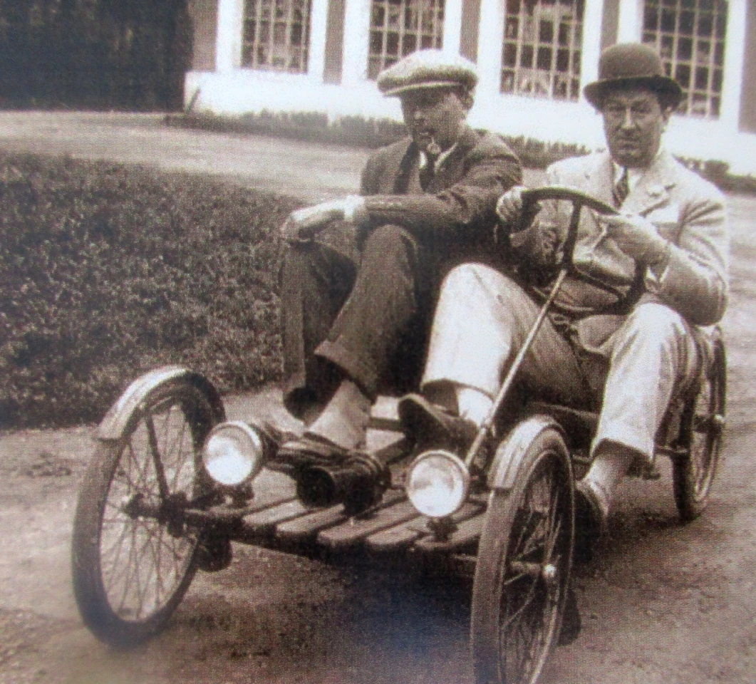 Ettore Bugatti and King Leopold of Belgium trying out an American-manufactured children's car known as the "Auto Red Bug Roadster", no doubt while he was working on his own electric childrens car - Bugatti's childrens cars now sell for $100,000 plus. Ettore was a curious fellow, and whilst it was common for royalty and the captains of industry to drop in at Molsheim, he wasn't always hospitable. He once refused to sell a Bugatti Royale to King Zog of Albania because "the man's table manners are beyond belief!"