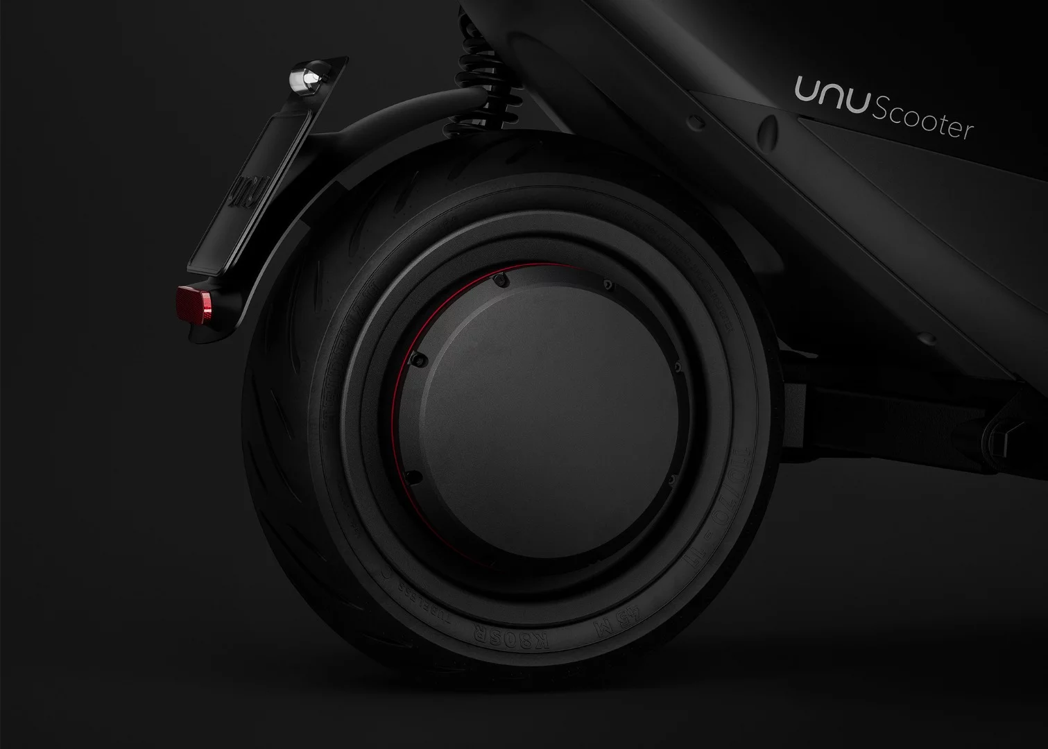 The unu Scooter features a Bosch hub motor for a top speed of 45 km/h