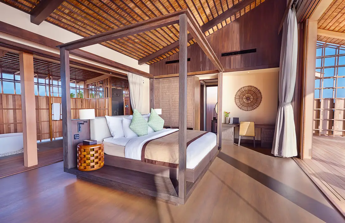King-size bed in the one bedroom villa