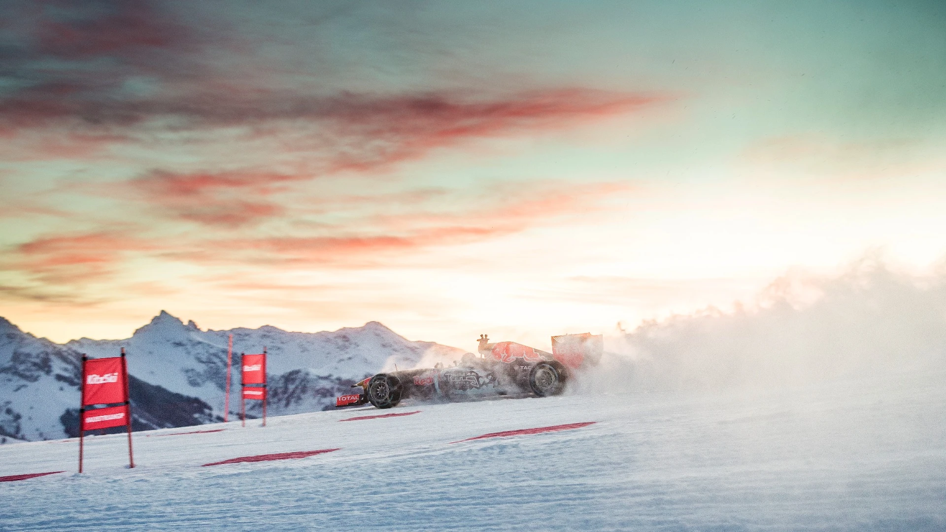 Verstappen on the snow