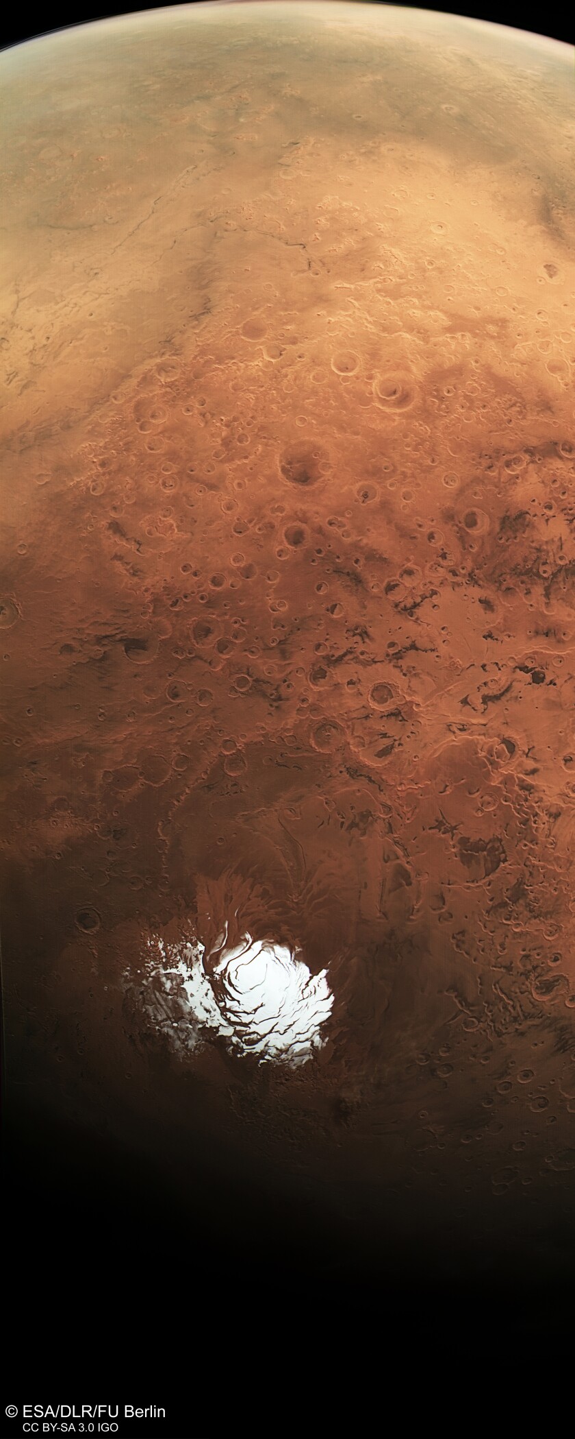 This image captured by ESA's Mars Express spacecraft showcases a wide array of geological features