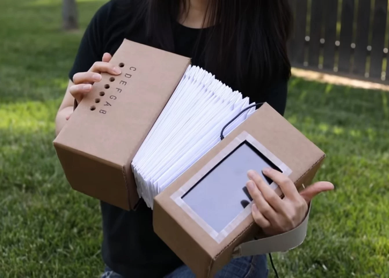 The Solar-powered Cardboard Accordion uses sunlight to play notes