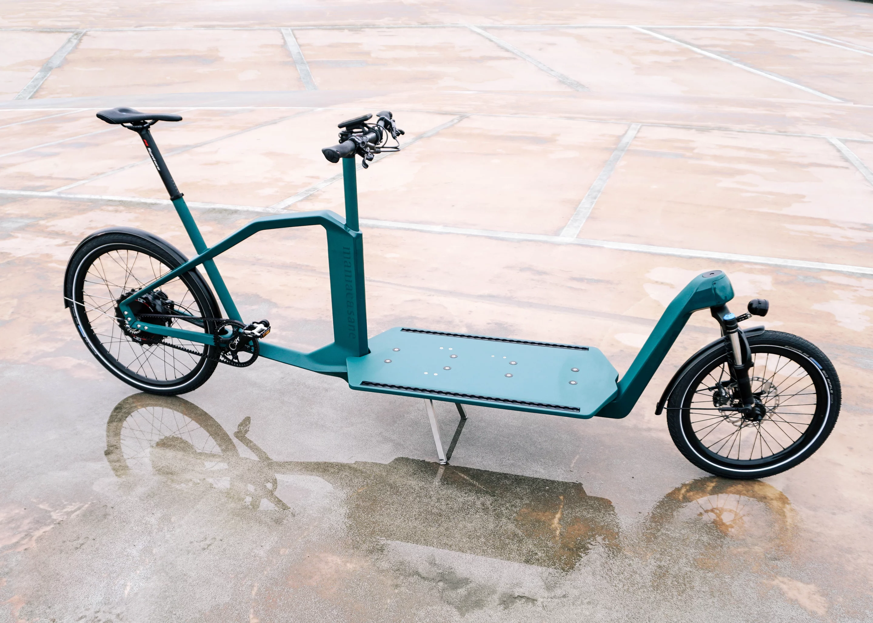 Both the Sane (pictured) and the Maniac have a 20-inch wheel in front, and a 26er in the rear