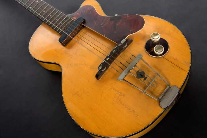 George Harrison's Hofner Club 40 electric guitar: Lot 550, estimate $200,000 - $300,000