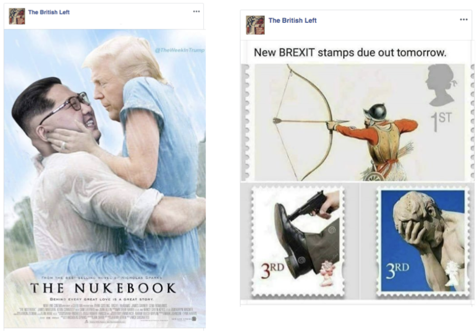 An example of the content Facebook recently removed with alleged Iranian origins