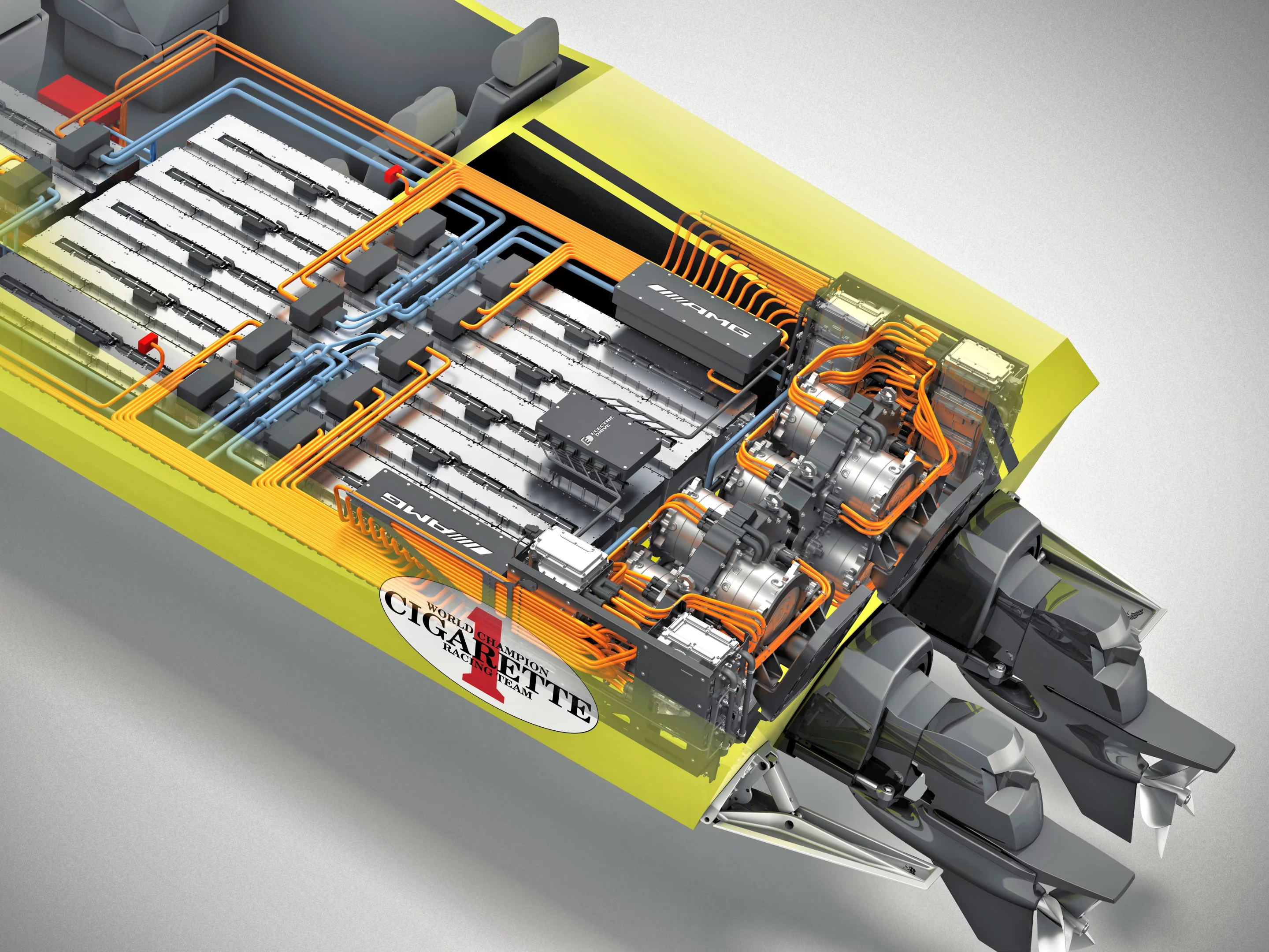 The 240 kWh lithium-ion battery packs tip the scales at 4,840 lbs