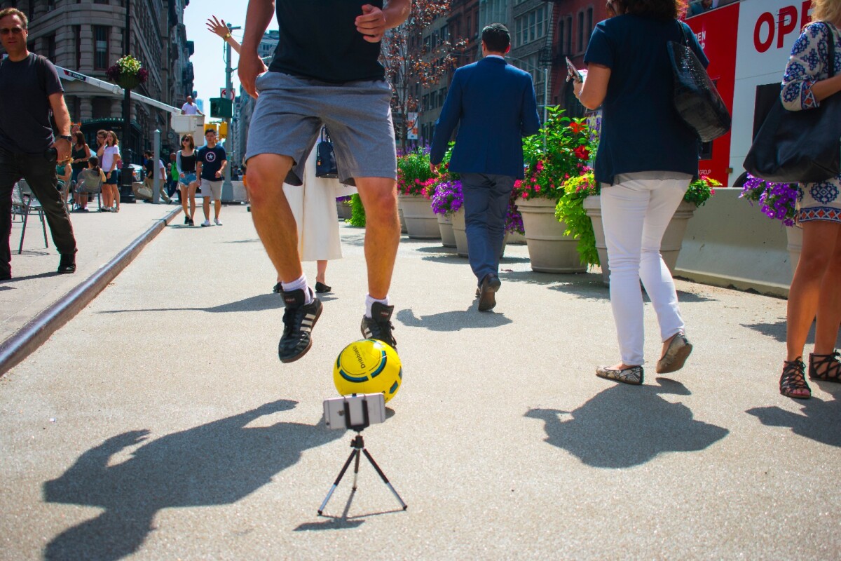 Smart soccer ball keeps its brains in your phone