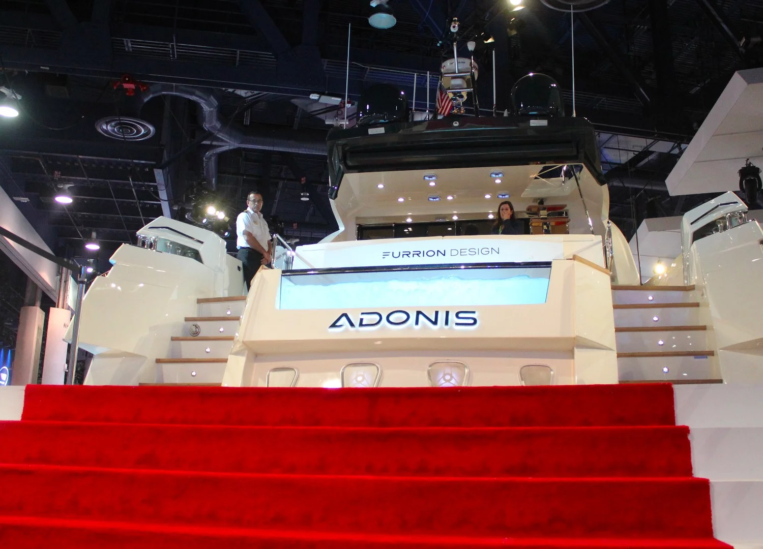 Descending the red carpet off the high-tech and luxurious Furrion Adonis - back to CES as usual
