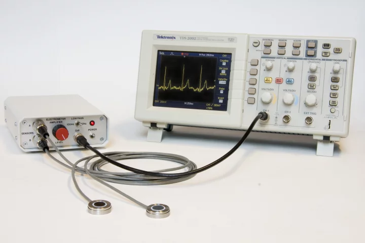 The Electric Potential Integrated Circuit (EPIC) sensor is capable of detecting minute changes in electrical fields, lending it to use for contact-free electrocardiogram readings