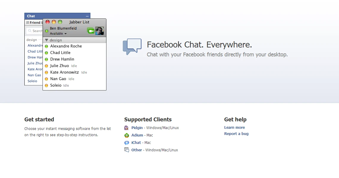 Facebook Messenger for desktop has been discontinued, but users can still connect to Facebook Chat via third-party apps