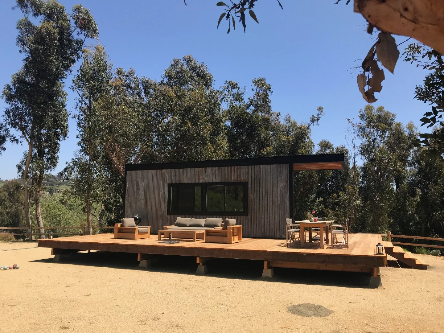 The base model Cornelia tiny house measures 24 ft long and 8 ft 6 in wide (7.3 x 2.6 m)