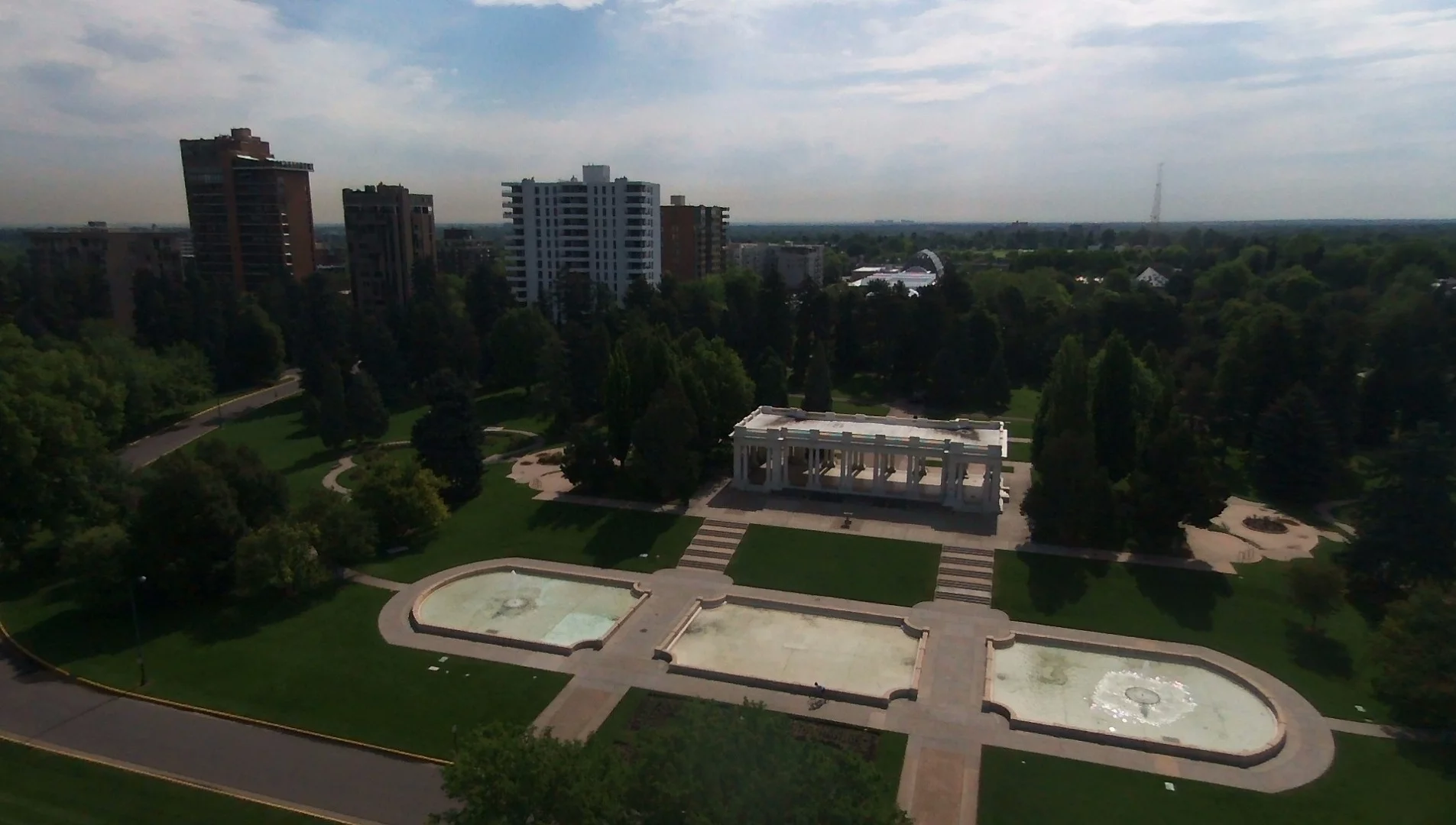 To test the Parrot Bebop's fisheye camera, we took it over downtown Denver, using both the Skycontroller's physical controls and the app interface to shoot pictures