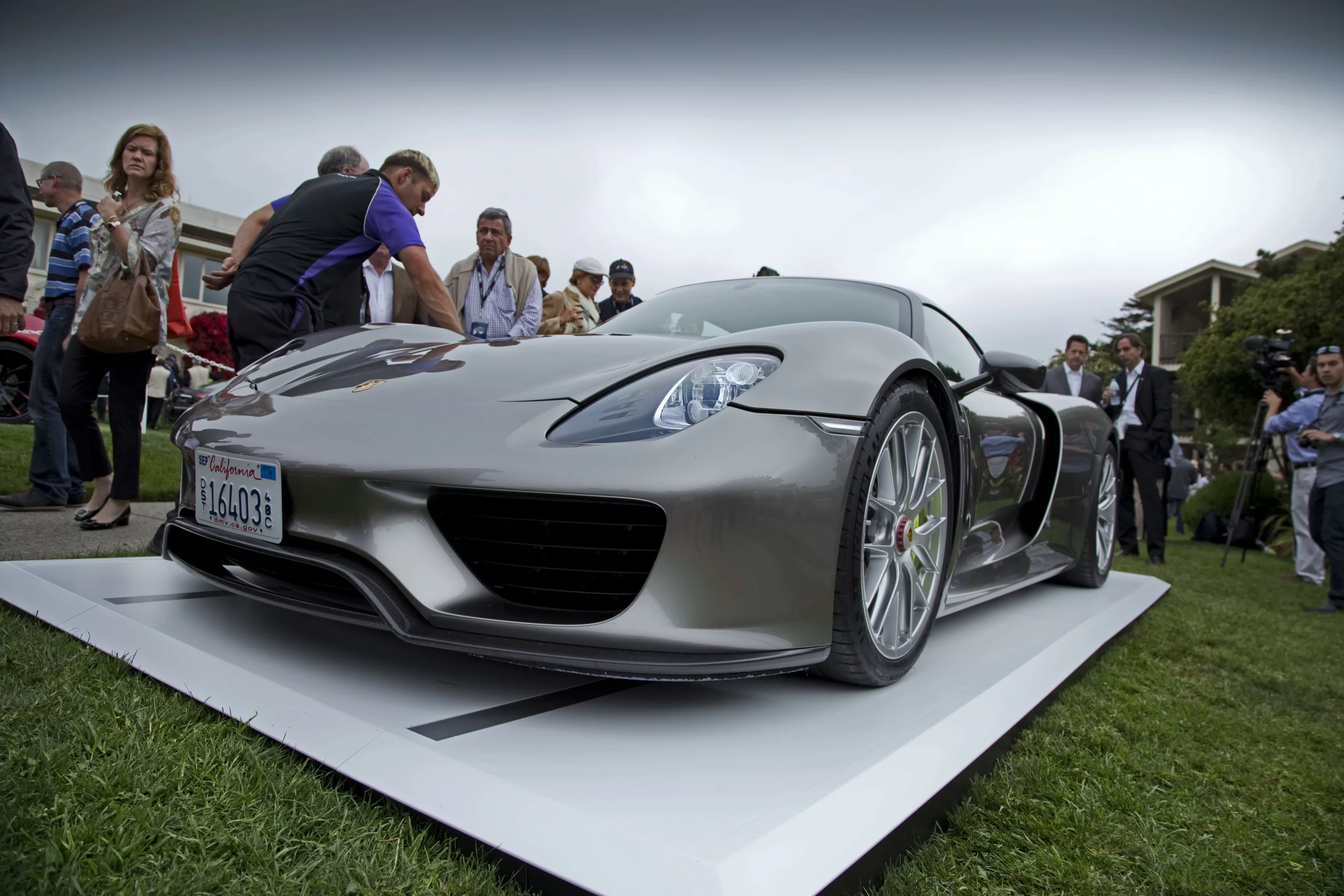 Porsche's 918 Spyder hybrid was seen being driven about Pebble Beach and the Quail event by Jay Leno (Photo: Angus MacKenzie/Gizmag.com)