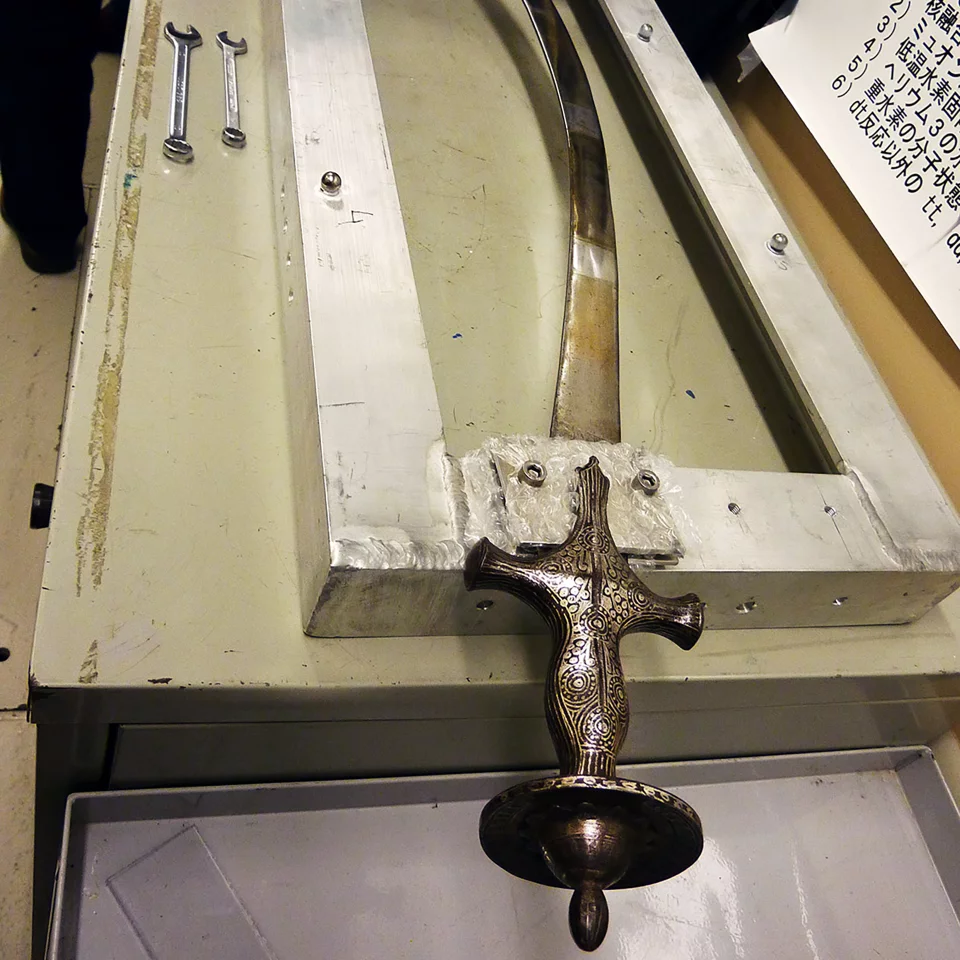 The results of the study showed that the blade was constructed using high quality wootz steel with a high carbon content and very few impurities (Image: STFC)