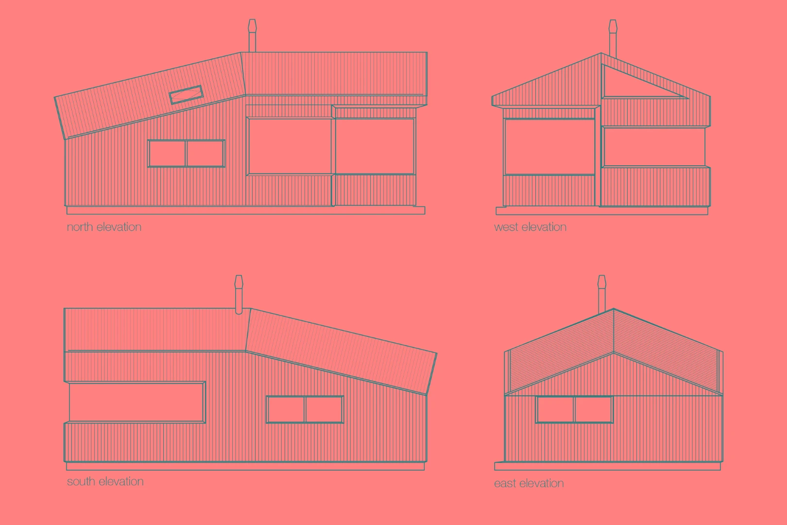 Architectural drawings of Thoreau's Cabin