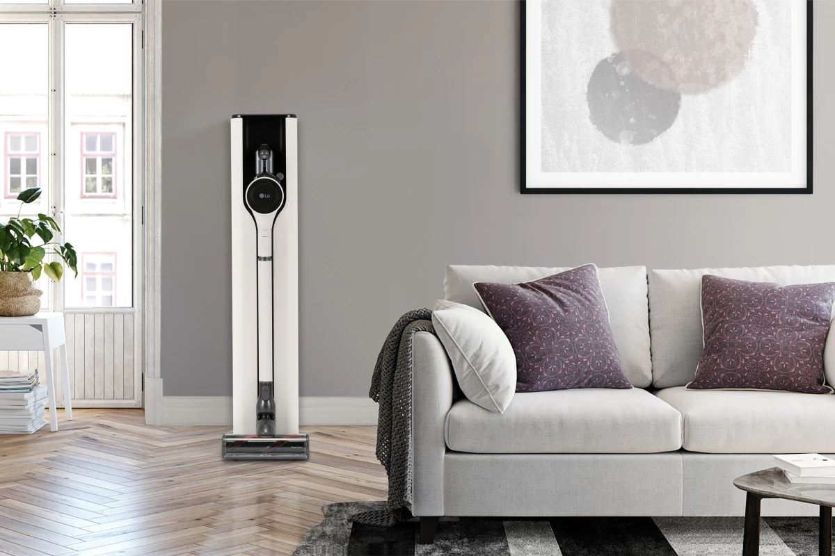 The CordZero ThinQ A9 Kompressor stick vac with auto-empty charging station will debut at CES 2021