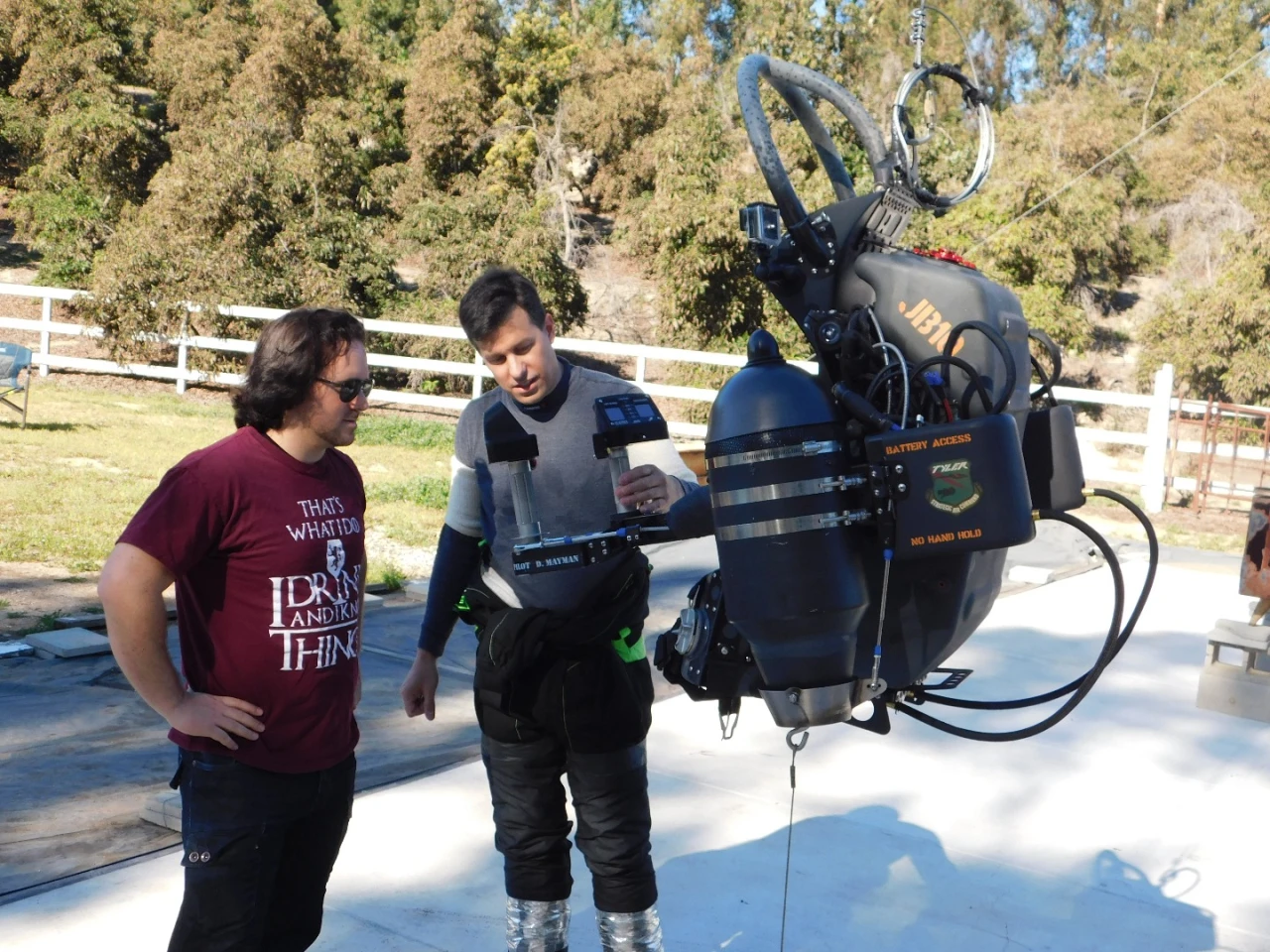 YouTube host Mischa Pollack prepares to become the first "civilian" to fly a jetpack