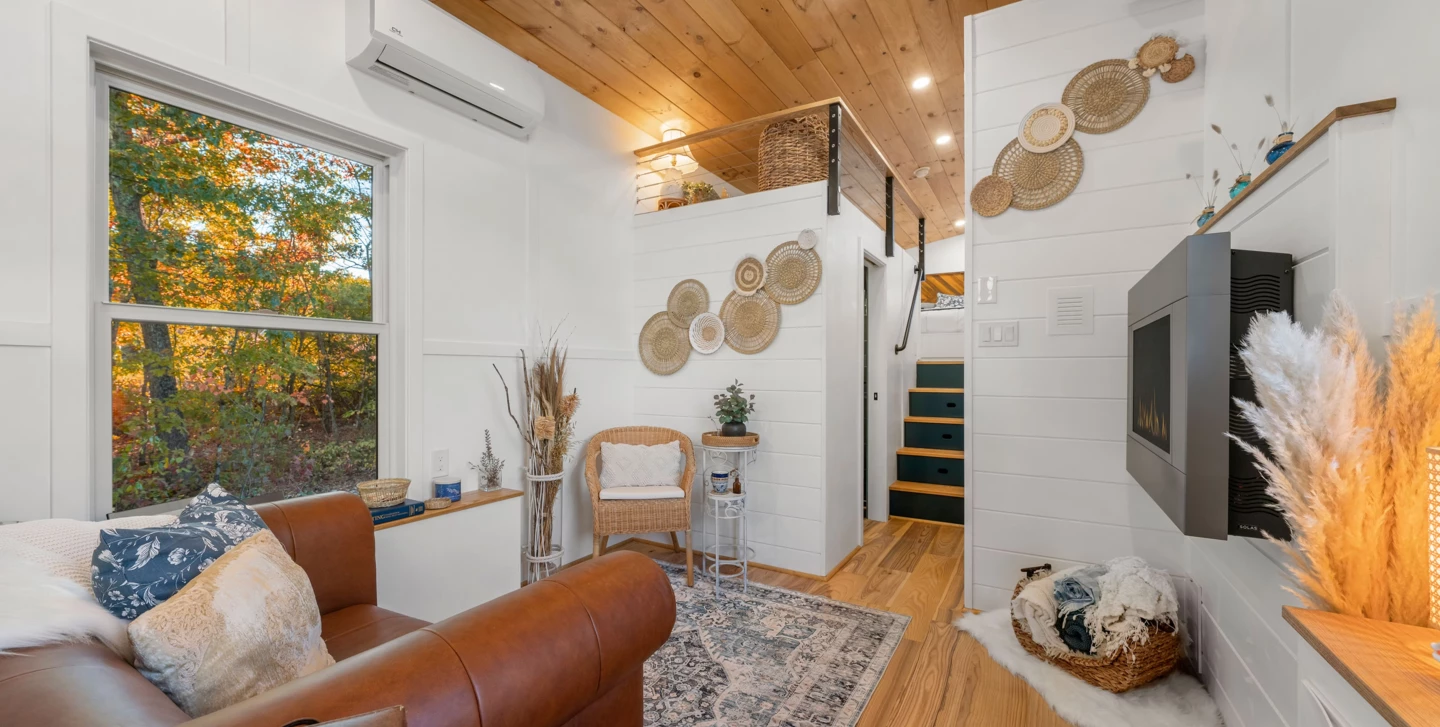 The Beachcomber’s interior measures 390 sq ft (36 sq m)