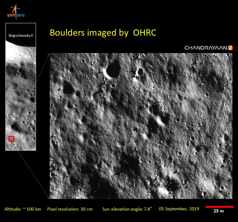 Images from the ISRO's Chandrayaan-2 spacecraft show the surface in detail that is unparalleled for a lunar orbiter