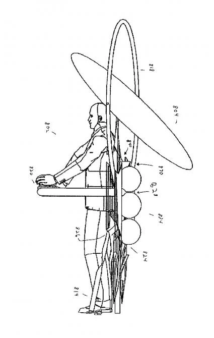 One of the diagrams included in the Personal Flight Systems patent