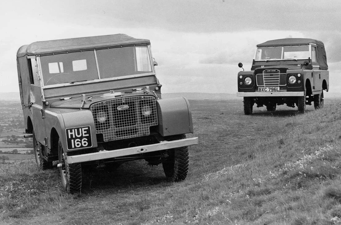 Land Rovers, 1948 and 1973