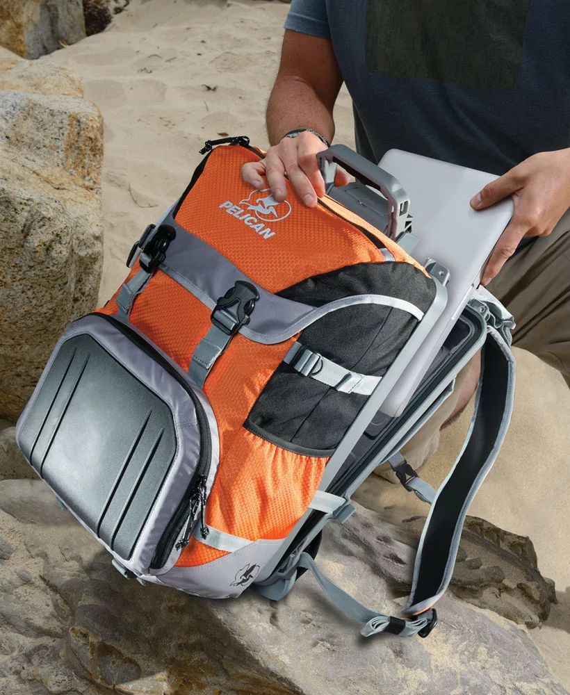 The Pelican ProGear S100 Sport Elite includes a hard, watertight laptop case in the back