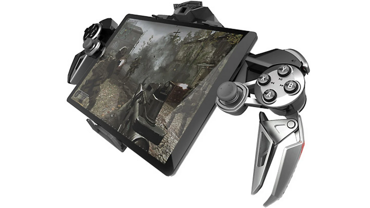 The controller can be splits into two halves to accommodate tablets