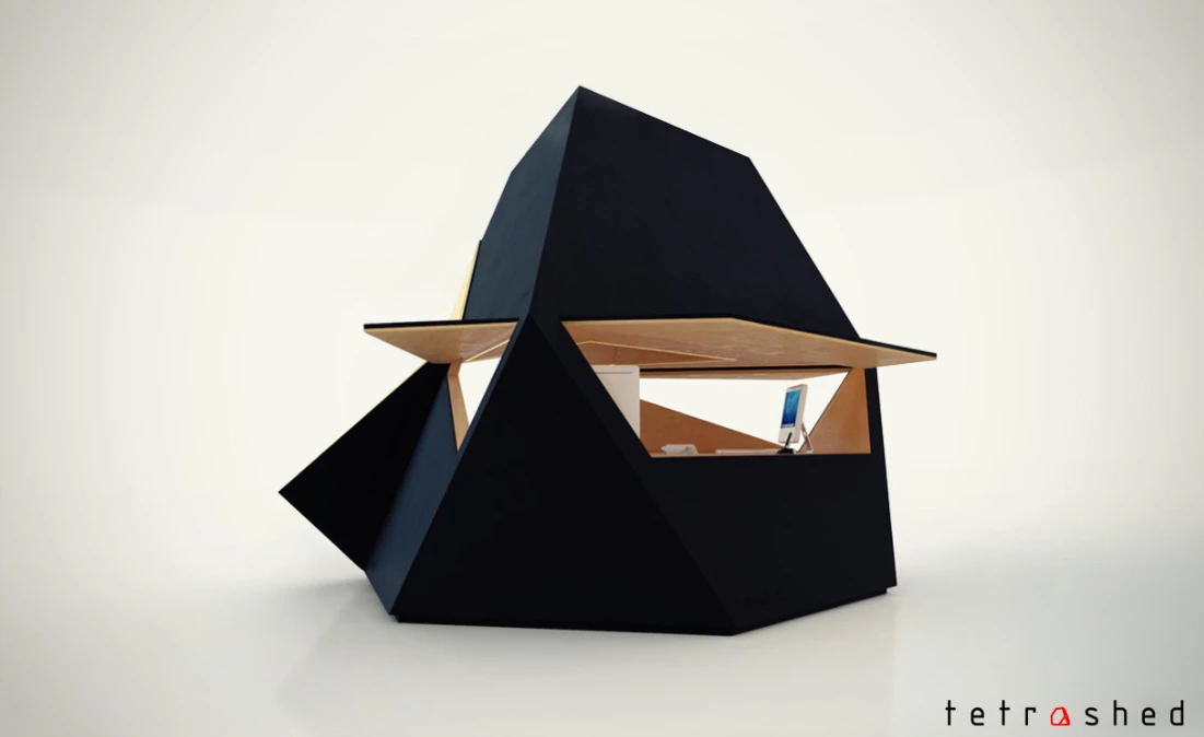 Rear view of a single open Tetra-Shed module (Photo: Tetra-Shed)