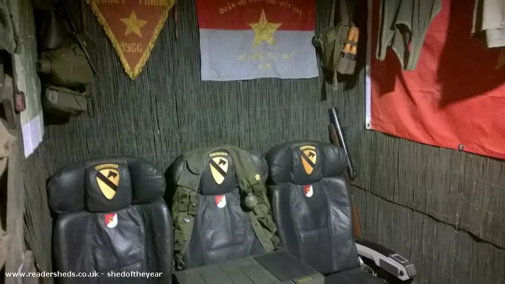 Air Cavalry Bunker is a shed designed to resemble an American cavalry bunker from the Vietnam War