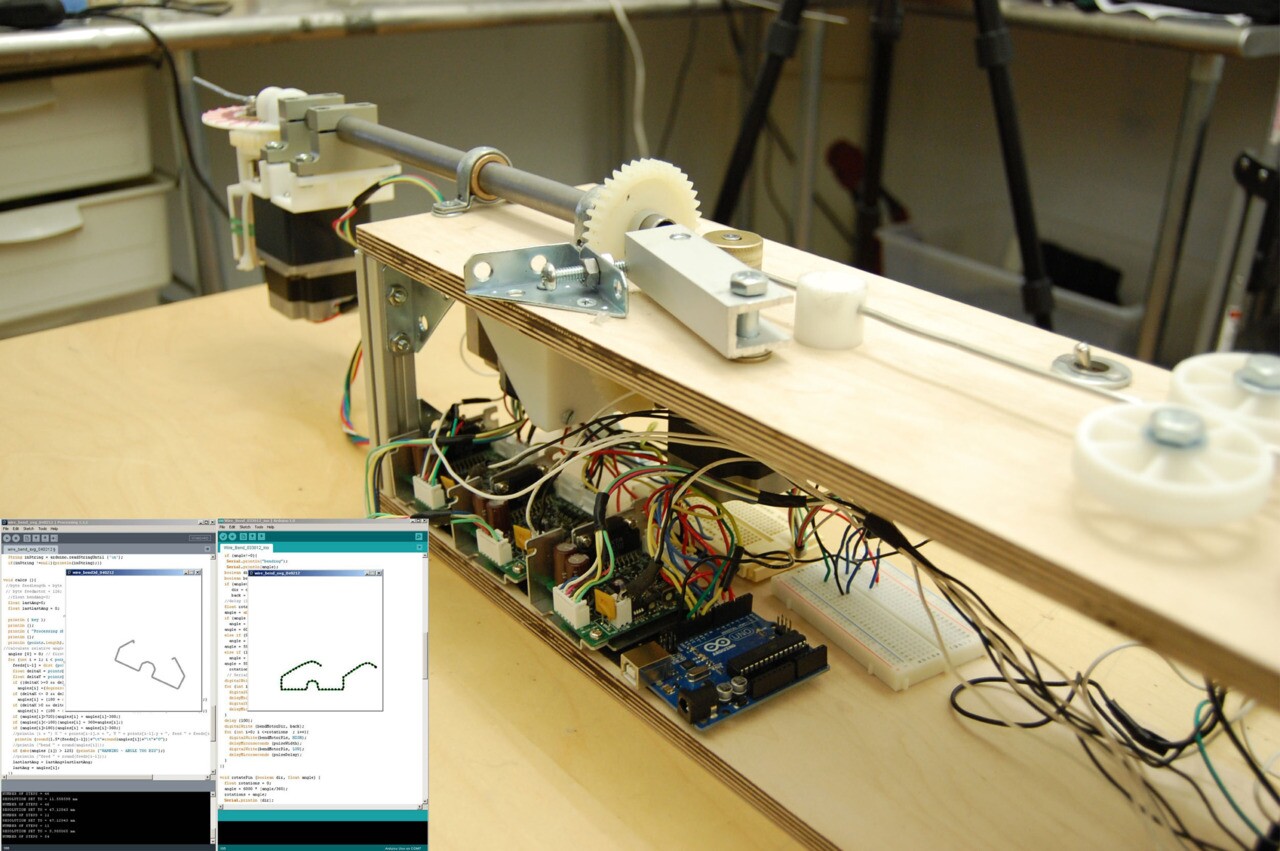 To create a wire construction, the machine needs to be fed either a vector file of the image or a text file with clear commands for manipulating the wire