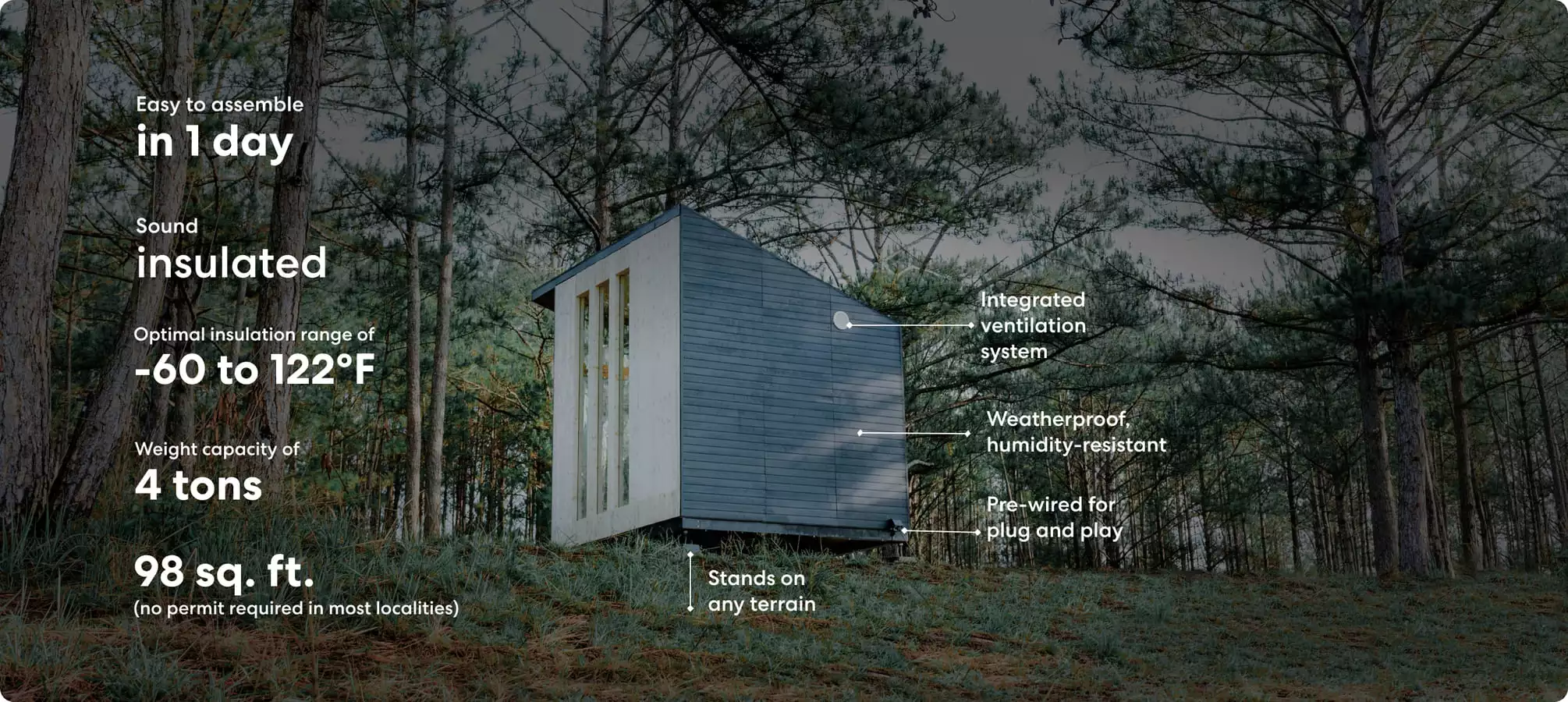 The Pod is built to withstand most weather conditions, including wind, rain and snow